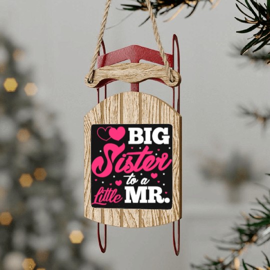 Big Sister To A Little Mr. Sled Ornaments