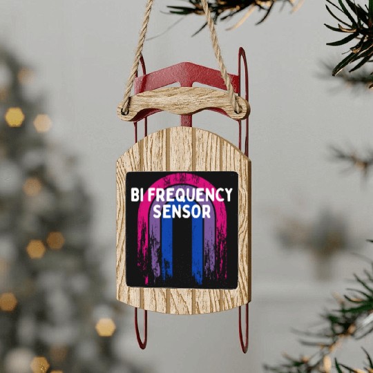 Bi Frequency Sensor Bisexual Pun Bi Pride Joke Sled Ornaments