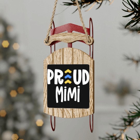 Proud Mimi Down Syndrome Grandma Family T21 Sled Ornaments
