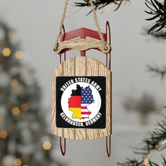 Germany United States Army Military Veteran Sled Ornaments