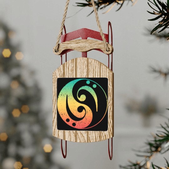 Ying Yang Bass Guitar Player Sled Ornaments