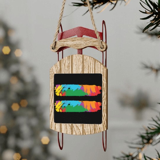 LBGT Flag Gay Pride Human Vintage Rainbow Sled Ornaments