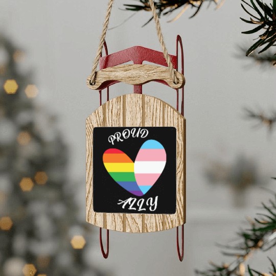 LBGT Flag Gay Pride Human Vintage Rainbow Sled Ornaments