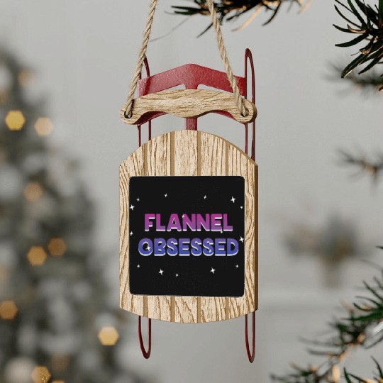 Flannel Obsessed Bisexual LGBTQ Bi Pride Outfit Sled Ornaments