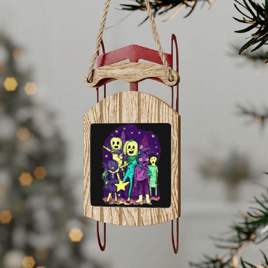 Halloween Funny Friends Sled Ornaments