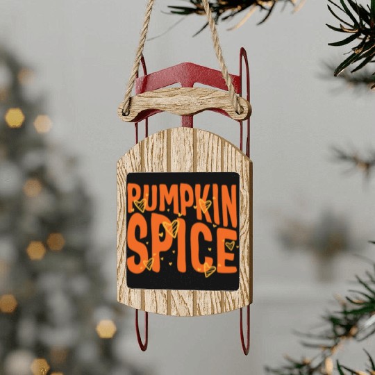 Halloween Theme Cute Pumpkin Spice Coffee Lover Sled Ornaments