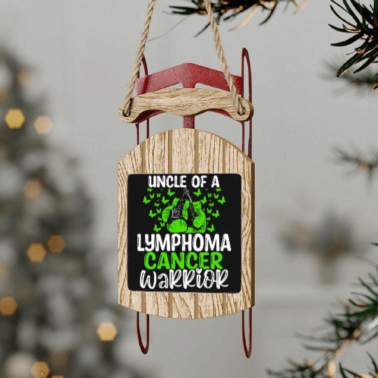 Lymphoma Cancer Awareness Uncle Nephew Niece Sled Ornaments