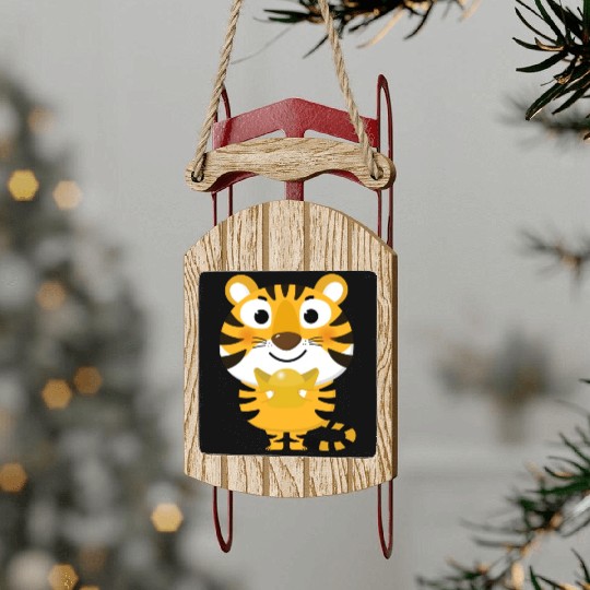 Unique Tiger Sled Ornaments