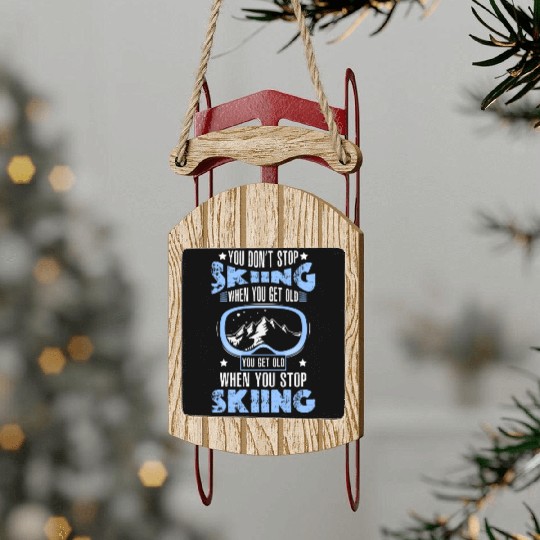 Winter Sports Slope Ski Instructors Skis Sled Ornaments