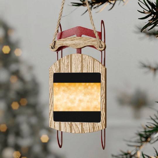 Orange Christmas Snowflakes Bokeh Winter Sled Ornaments