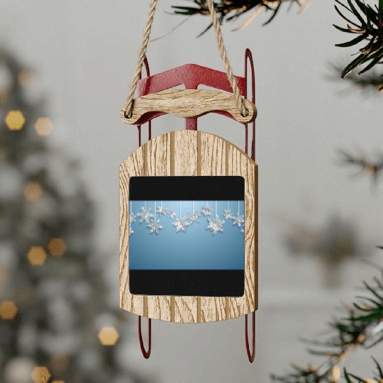 Elegant Hanging Snowflakes Light Blue Sled Ornaments