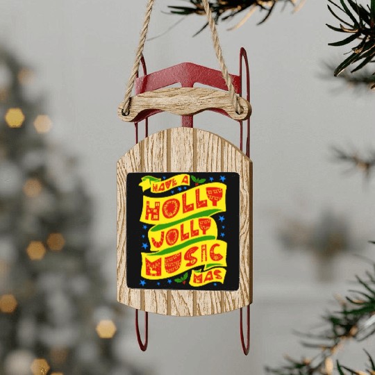 Have A Holly Jolly Musicmas Sled Ornaments