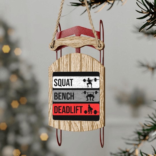Gym Workout Squat Bench Deadlift Sled Ornaments