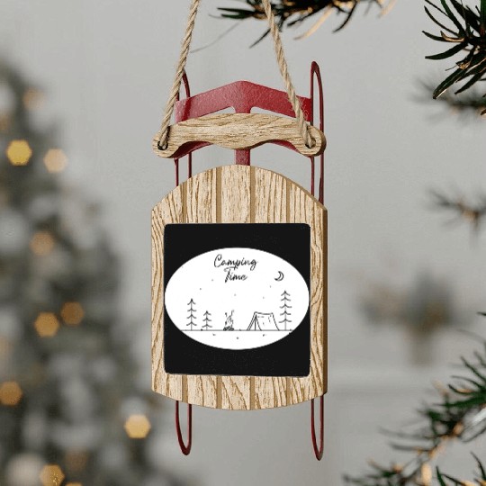 Camping time Sled Ornaments