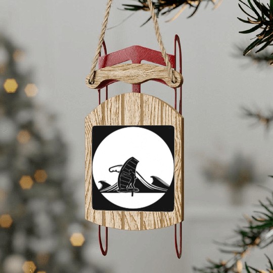 Wing Foiling Surfer Sled Ornaments