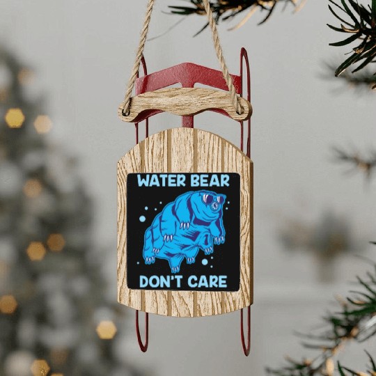 Water Bear Don't Care Tardigrade Microbiology Gift Sled Ornaments