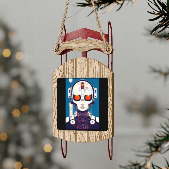 Cyberpunk Chibi Girl Sled Ornaments