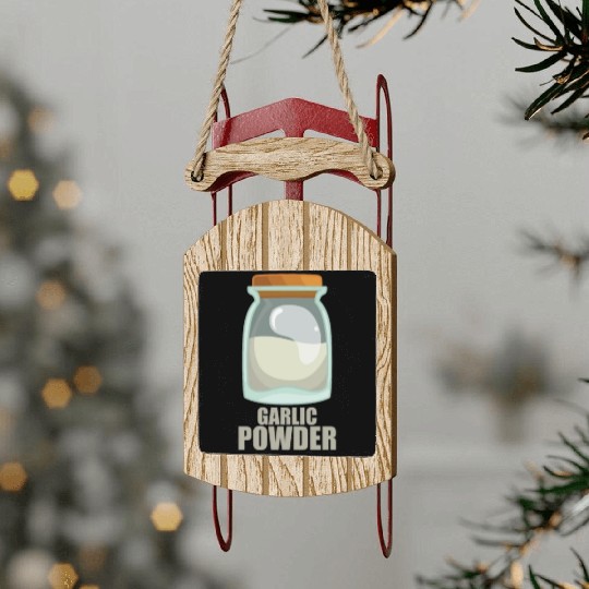 Garlic Powder Spice Flavor Food Cooking Sled Ornaments
