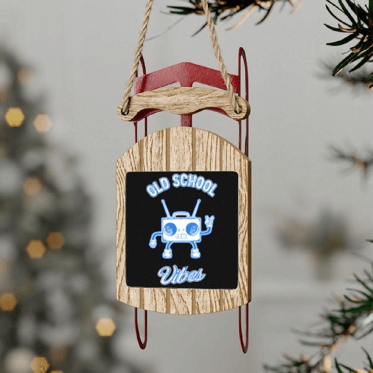Old School Vibes Retro Beat Box Music Sled Ornaments