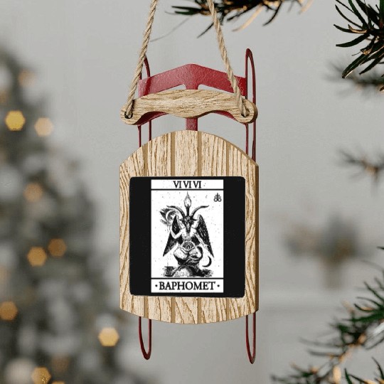 Baphomet Tarot Card Satanic Occult Sled Ornaments
