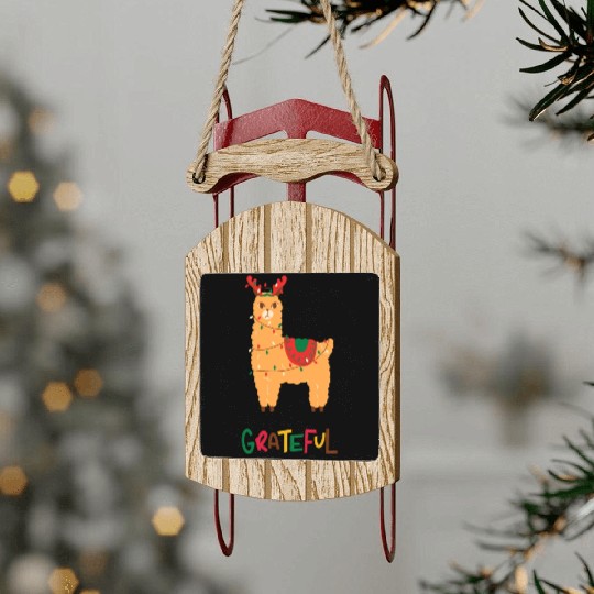 Fa La La La LLama - Grateful ! Sled Ornaments