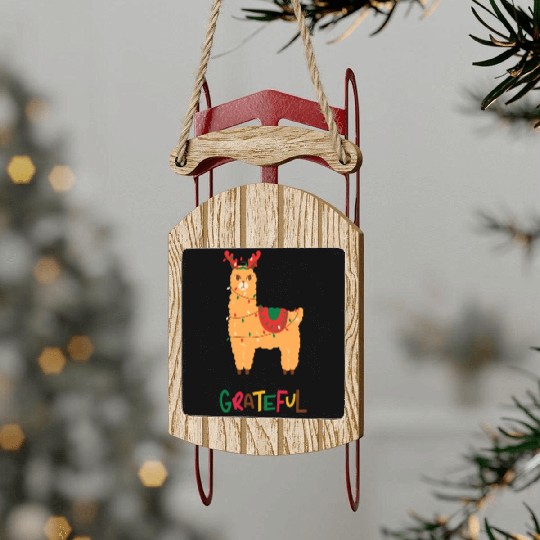 Fa La La La LLama - Grateful ! Sled Ornaments