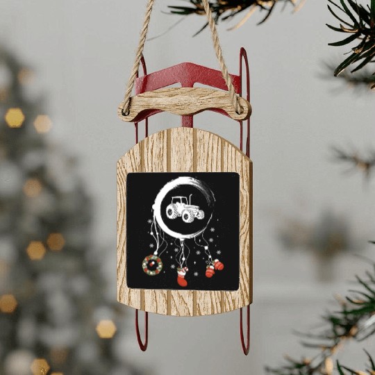 Winter dreamcatcher Christmas Tractor Sled Ornaments