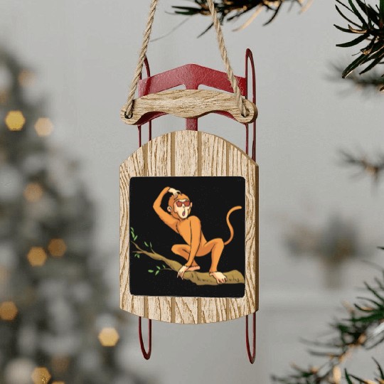 Funny Orangutan Monkey Chimpanzee Monkey - Funny M Sled Ornaments