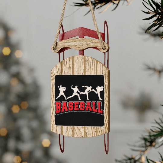 Baseball Pitcher Baseball Pitching Closer Relief B Sled Ornaments