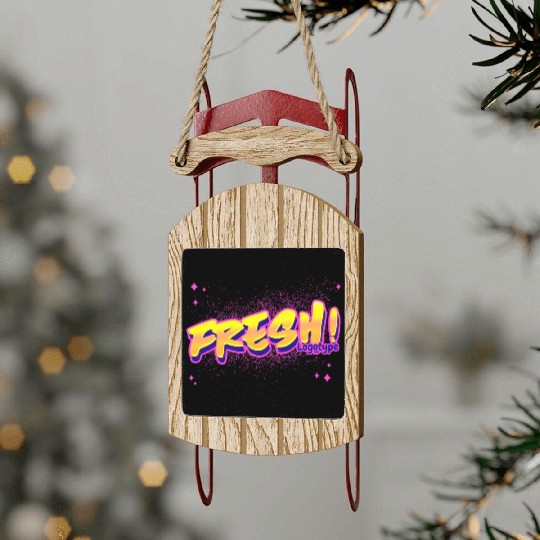 clothing brand logo with Awesome graffiti designer Sled Ornaments