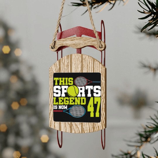 This Sports Legend Is Now 47, Tennis 47th Birthday Sled Ornaments