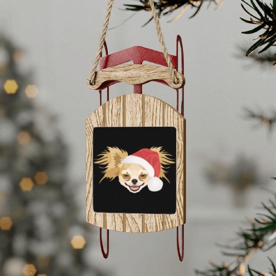 Chihuahua Merry Christmas Sled Ornaments