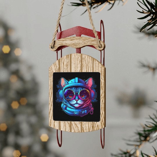 Space Cat Sled Ornaments