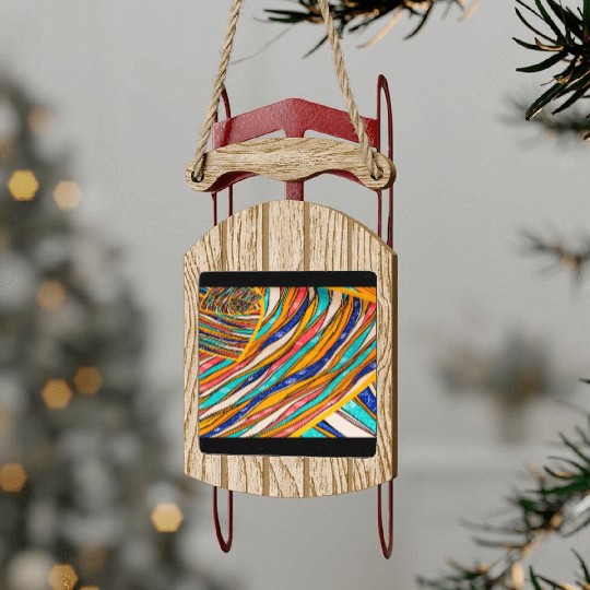 Neon Rainbow Retro 2023 NewYear Vintage Stronger Sled Ornaments