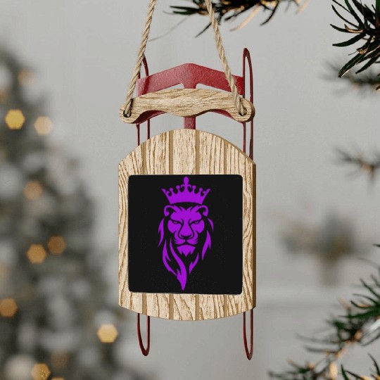 LION LILAC Sled Ornaments