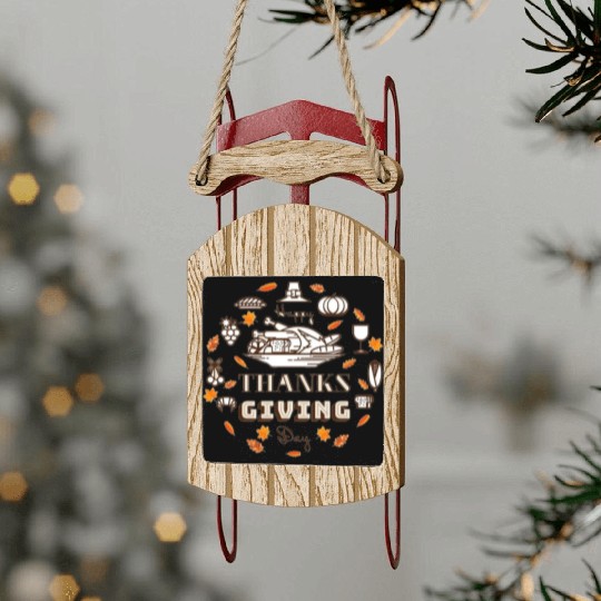Thanksgiving Day in 2023, Thanksgiving Dinner Sled Ornaments