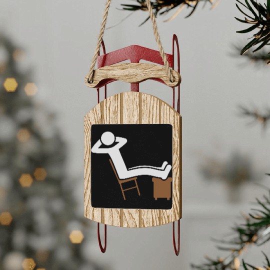 Chill man chair icon Sled Ornaments