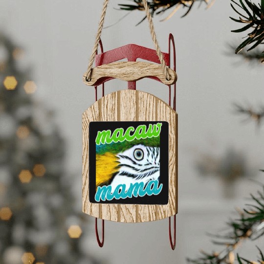 Blue And Yellow Macaw - Parrot Sled Ornaments