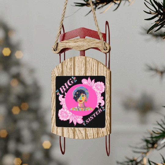 I'm Going To Be A Big Sister, design by roka0000 Sled Ornaments