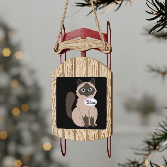 I Vomited Funny Cat American Election Voting Sled Ornaments