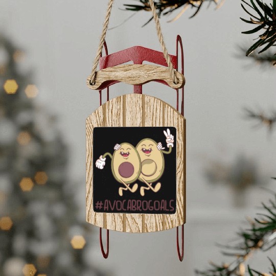 Sibling Big Brother Avocado Goals Hilarious Puns Sled Ornaments