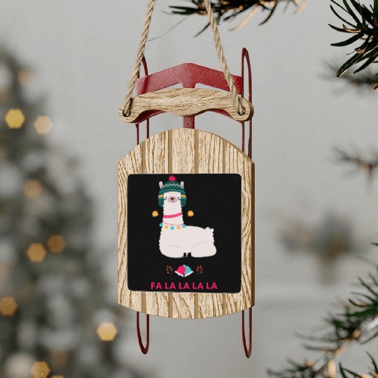 Fa La La La LLama ! Sled Ornaments