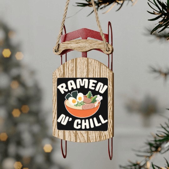 Ramen N' Chill Sled Ornaments