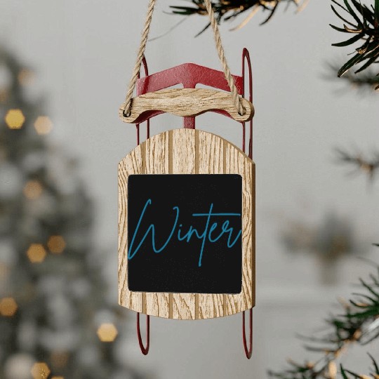 Winter, New Year Sled Ornaments