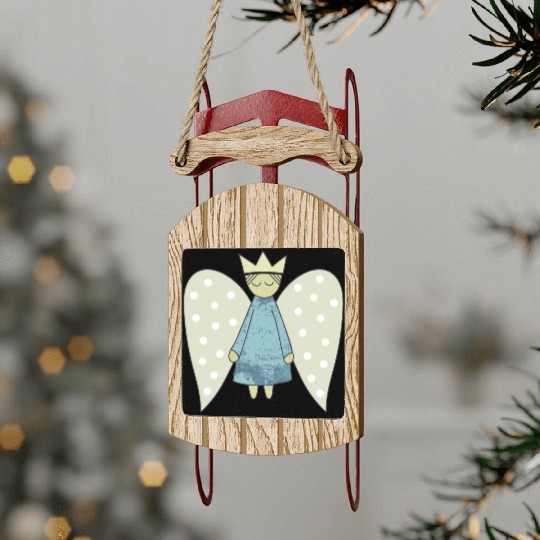 The Flight of the Christmas Angel Sled Ornaments
