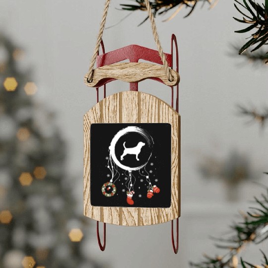dog dreamcatcher Christmas Beagle Sled Ornaments