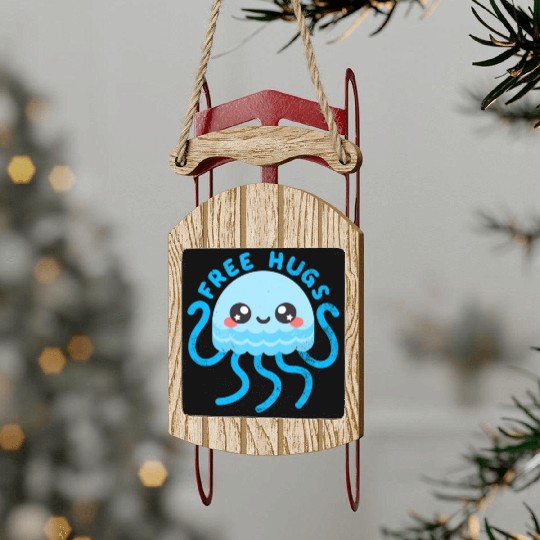 Jellyfish free hugs Sled Ornaments