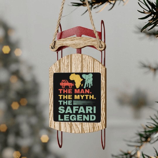 African Safari The Man The Myth The Safari Legend Sled Ornaments