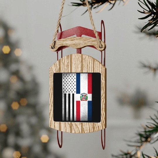 Dominican Republic Design for Dominican Americans Sled Ornaments