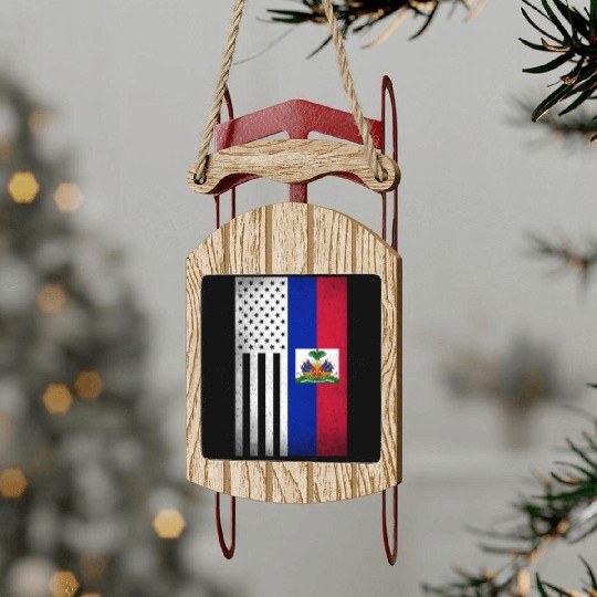 Haiti Design for proud Haitian Americans Sled Ornaments